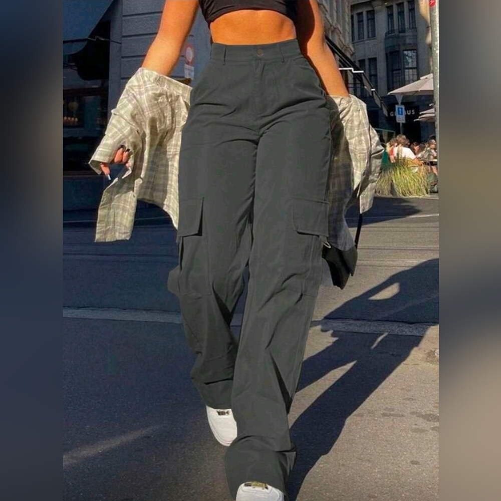 Grey  Cargo Pants for Women